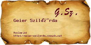 Geier Szilárda névjegykártya